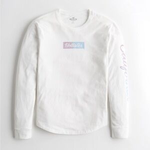 Hollister Cream Crew Neck long sleeve Tee